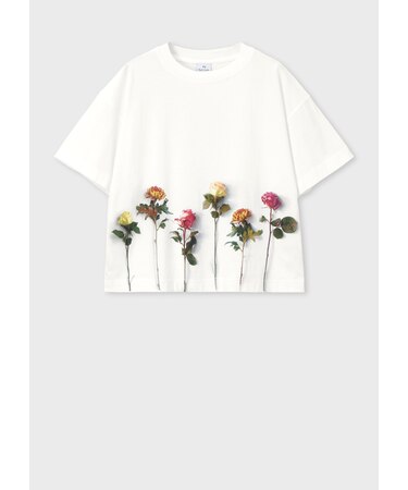 ウィメンズ フラワー ヘムプリント 半袖Tシャツ