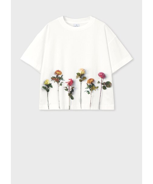 ウィメンズ フラワー ヘムプリント 半袖Tシャツ