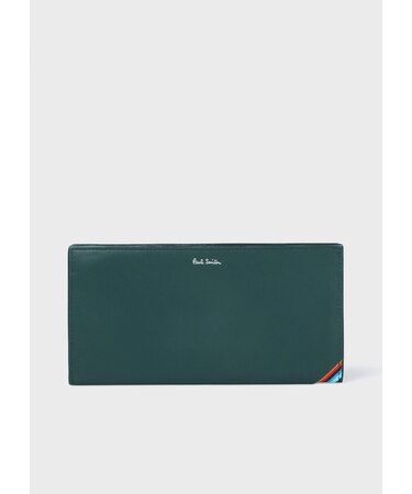 シグネチャーストライプトライアングル ラウンドジップ長財布