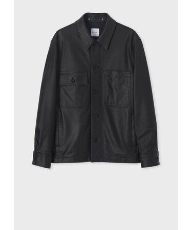 アシンメトリーポケット レザー ブルゾン