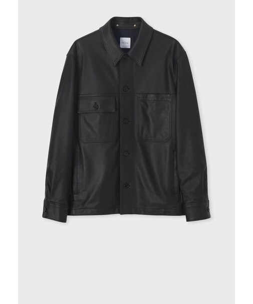 アシンメトリーポケット レザー ブルゾン