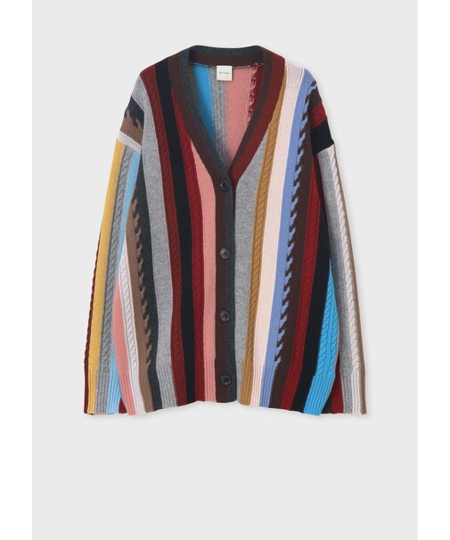ウィメンズ "Signature Stripe" オーバー ニット カーディガン