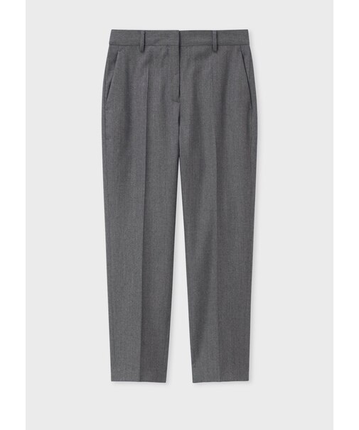 ウィメンズ カシミアブレンド フランネル テーパードパンツ
