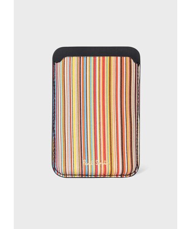 "Signature Stripe" MagSafe レザーカードケース