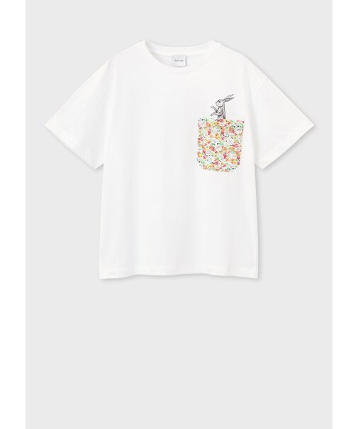 ウィメンズ フローラルポケット "Rabbit" 半袖Tシャツ