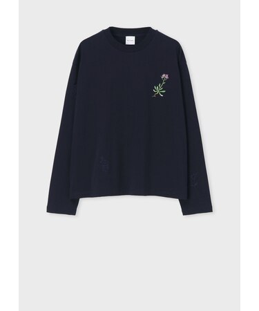 ウィメンズ フローラルエンブロイダリー 長袖Tシャツ