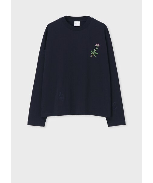 ウィメンズ フローラルエンブロイダリー 長袖Tシャツ