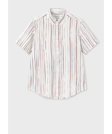 "Signature Pinstripe" 半袖シャツ