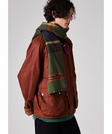 "Paul Smith loves Barbour" ウールチェック マフラー