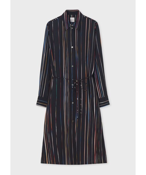 ウィメンズ "Signature Pinstripe" シルク ワンピース