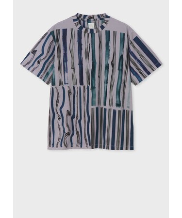 "Cut Stripe" オールオーバー Tシャツ