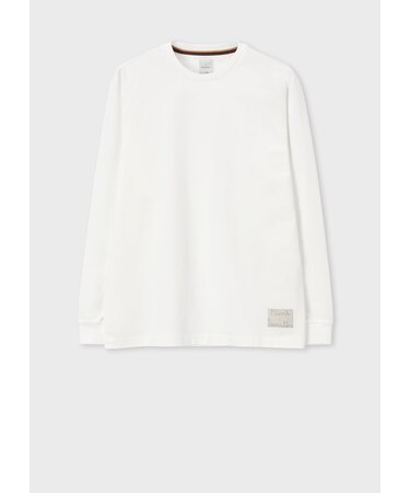 "Cropped Logo" モックネック長袖Tシャツ