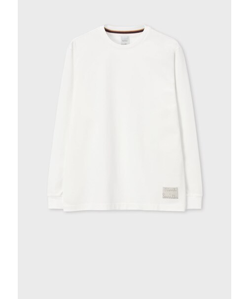 "Cropped Logo" モックネック長袖Tシャツ
