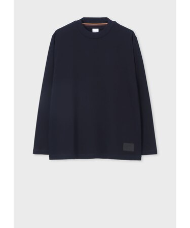 "Cropped Logo" モックネック長袖Tシャツ