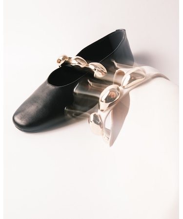 ビジューフラットパンプス POPPIN-XS