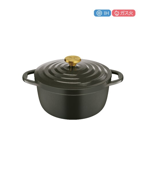 キャストライン　エアココット　チャコールグレー　ＩＨココットナベ２４ｃｍ