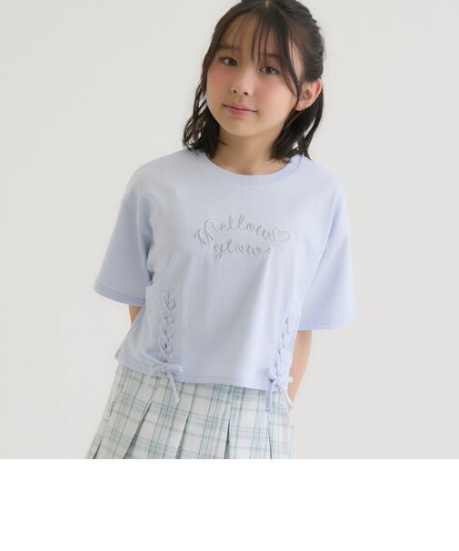 アソート柄レースアップ半袖Tシャツ