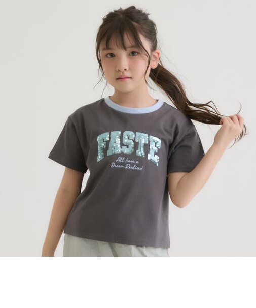 【接触冷感】キラキラカレッジリンガー半袖Tシャツ