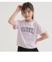 【接触冷感】キラキラカレッジリンガー半袖Tシャツ