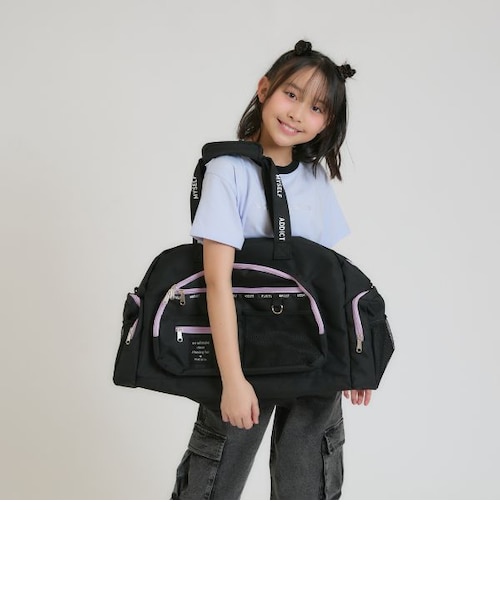 bon voyage様用 黒とピンク ボストンバッグ&ポーチ -BLACKPINK LOGO-（BLACK）