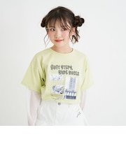 メッシュ袖切替ドッキングビッグTシャツ