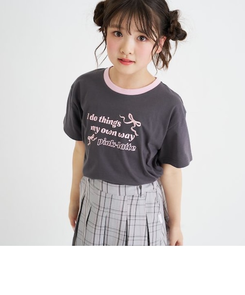 【デイリープライス】リボンリンガー半袖Tシャツ