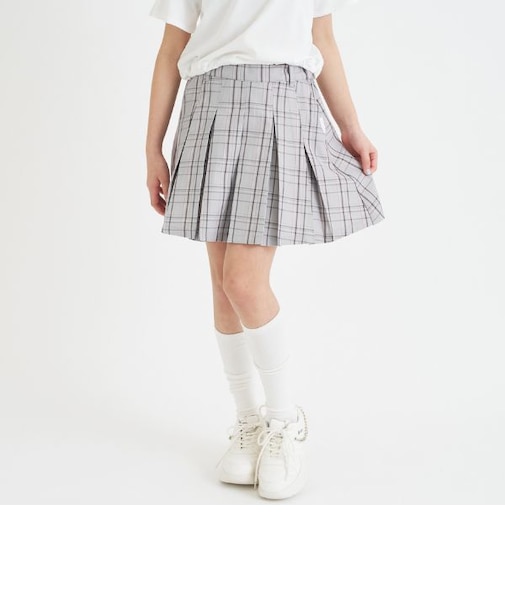 チェックフロントプリーツスカート
