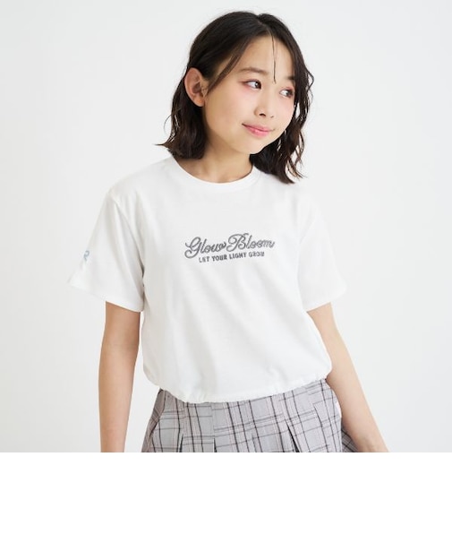 裾ドロストりぼんタック半袖Tシャツ