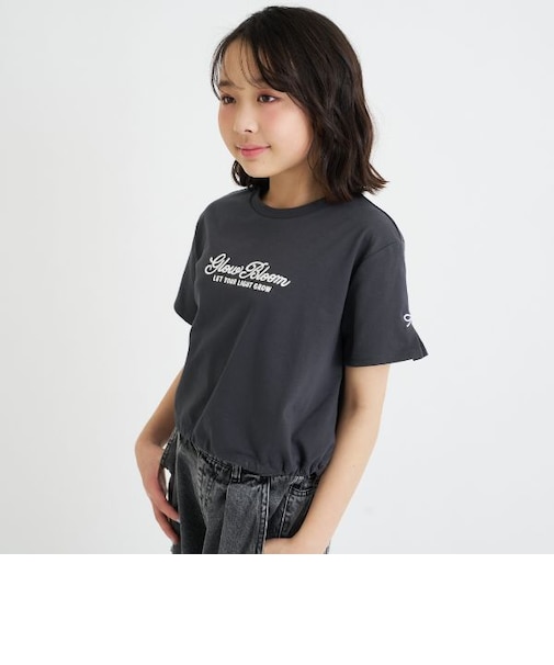 裾ドロストりぼんタック半袖Tシャツ