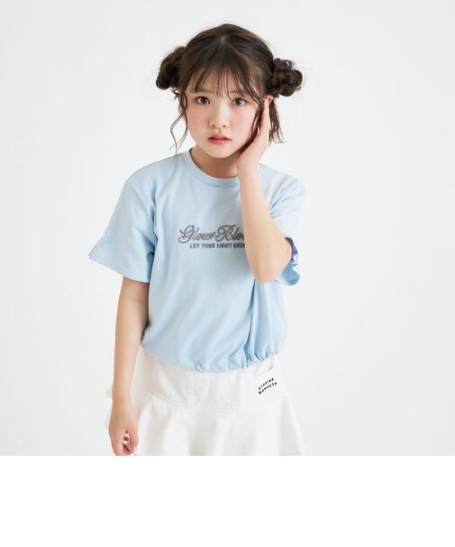 裾ドロストりぼんタック半袖Tシャツ
