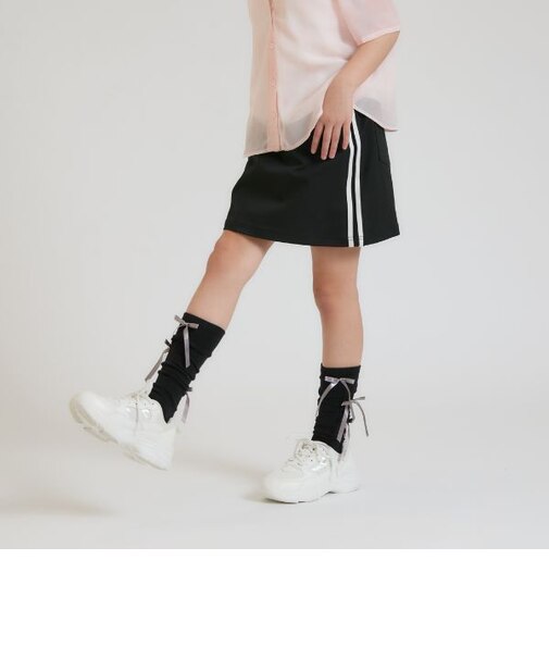 ラインストレッチ台形スカート