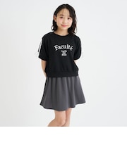 レースライン半袖ポンチトップス＋スカートSETUP