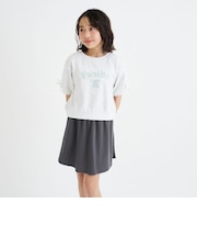 レースライン半袖ポンチトップス＋スカートSETUP