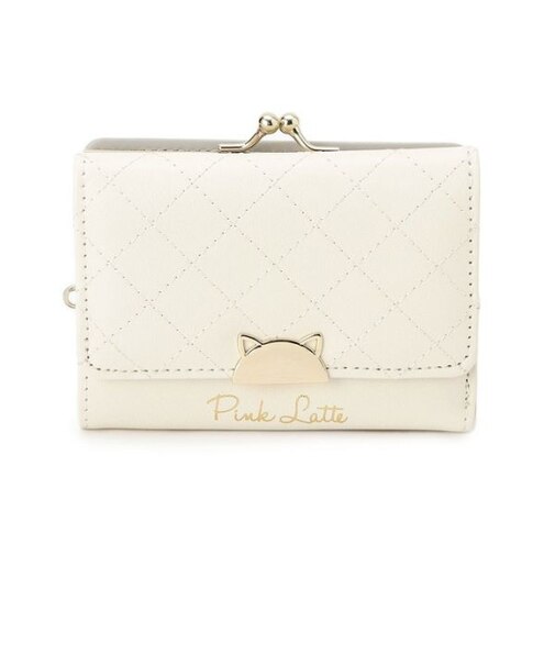 ハーフ猫がま口コンパクト財布　　