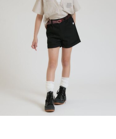 クリアベルトつきデニムショートパンツ