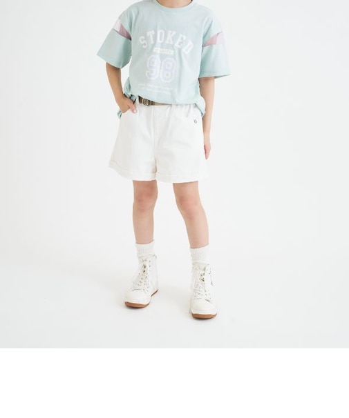 クリアベルトつきデニムショートパンツ