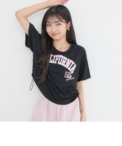 【別注】サイドギャザーデザイン半袖Tシャツ