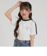 【接触冷感】ハート袖ライン半袖Tシャツ