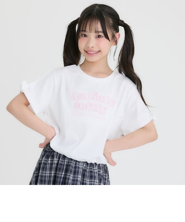 【接触冷感】袖あきリボン半袖Tシャツ