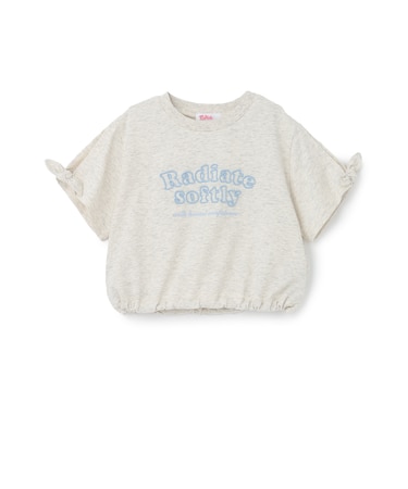【接触冷感】袖あきリボン半袖Tシャツ