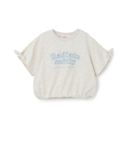 【接触冷感】袖あきリボン半袖Tシャツ