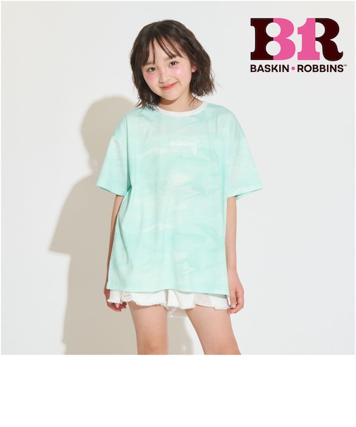 【サーティワン】【接触冷感】マーブル柄ビッグ半袖Tシャツ