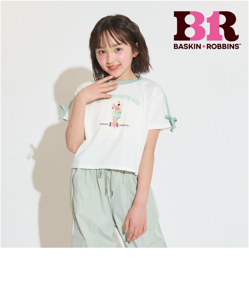 【サーティワン】【接触冷感】袖ラインリボン半袖Tシャツ