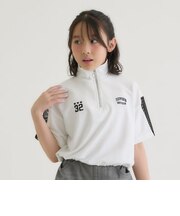 袖メッシュハーフジップ半袖Tシャツ2