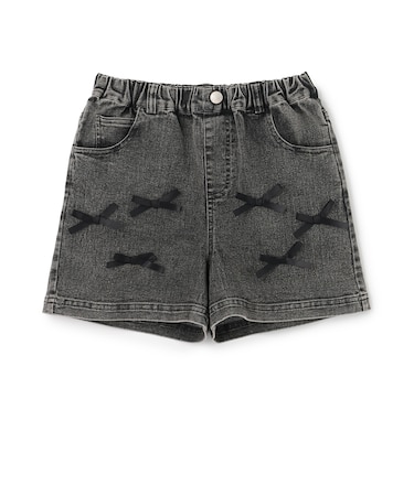 リボンデニムショートパンツ