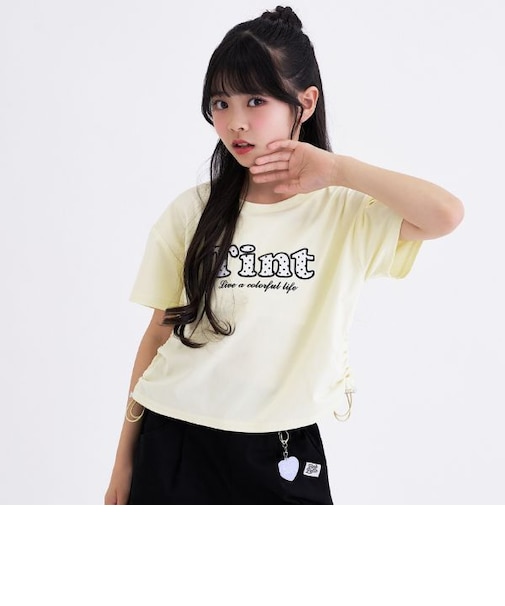 【接触冷感】サイドドロストアップリケ半袖T