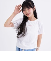 【接触冷感】ラインストーン脇ドロストTシャツ