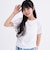 【接触冷感】ラインストーン脇ドロストTシャツ