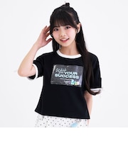 【接触冷感】ラメクリアワッペン半袖リボンT