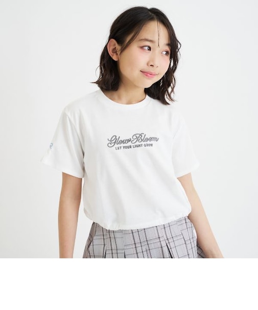 裾ドロストりぼんタック半袖Tシャツ
